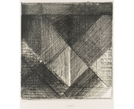 HEINZ MACK1931 Lollar - lebt und arbeitet in Mönchengladbach und auf IbizaLICHTGITTER Serigrafie auf Velin. DM 63,5 x 59 cm (