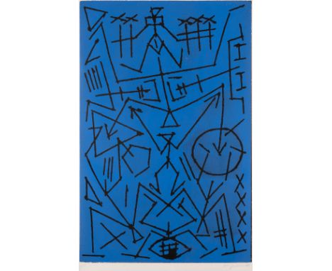 A.R. PENCK1939 Dresden - 2017 ZürichOHNE TITEL Farbholzschnitt auf Velin. DM 125 x 82 cm, BM 135,5 x 91 cm (R. 147 x 103 cm).