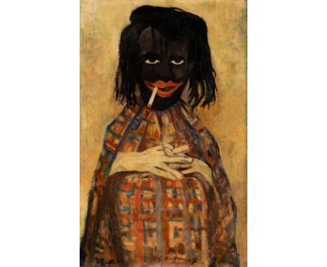 WALTER WELLENSTEIN1898 Dortmund - 1970 BerlinBILDNIS EINER RAUCHENDEN (1927) Öl auf Leinwand. 55 x 35 cm (R. 66,5 x 47 cm). U