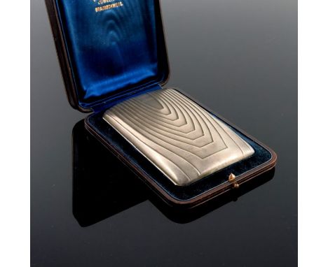 Peter Behrens (attributed), a Jugendstil silver cigarette or cigar case, Martin Mayer, Mainz circa 1902, hip fitting rectangu