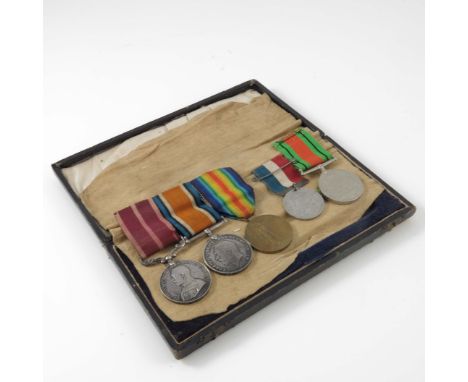 First World War Medal group, awarded to Private W.F. Thompson Northamptonshire Regiment and Labour Corps, British War Medal (