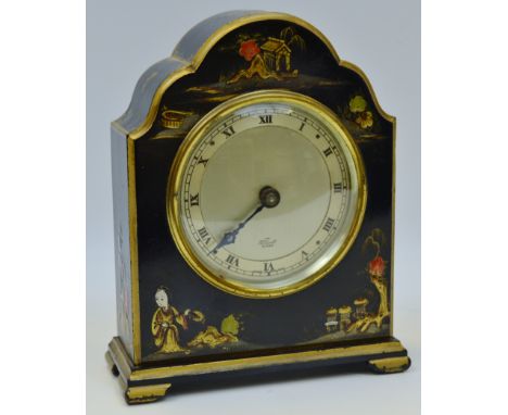 An Elliott Clock Company Chinoiserie mantel clock, Roman numerals