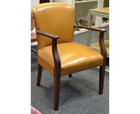 A George I style mahogany armchair, first half 20th century