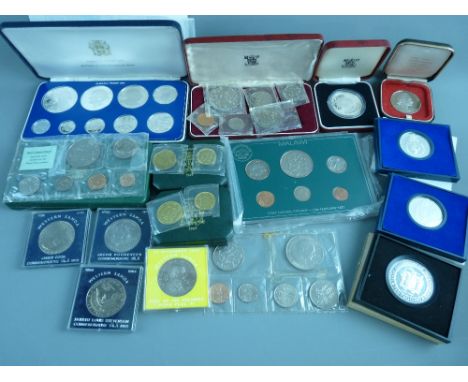 COINS - Commonwealth proof coins and commemoratives, Jamaica, Malawi and Western Samoa, Royal Mint etc including Jamaica proo