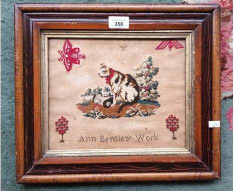 Framed 19th Century tapestry By Ann Bentley 