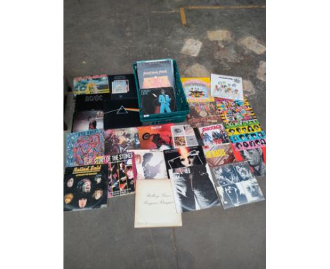 Collection of collectables records to include Pink Floyd, ACDC, meat loaf , The Beatles, The Rolling stones etc . 