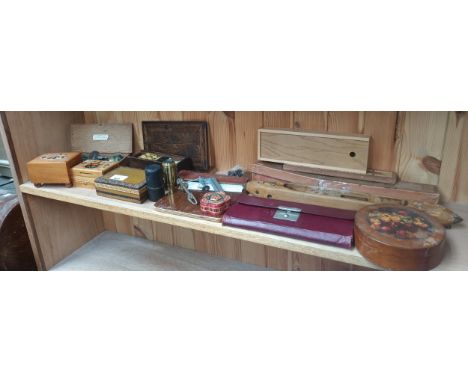 Various wooden items and collectable odds to include boxes, tools etc 
