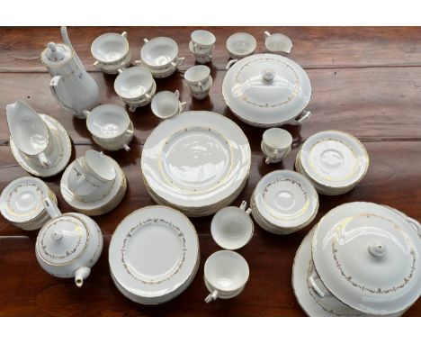 79 piece Royal Worcester 'Gold Chantilly' dinner service, tea and coffee service. 