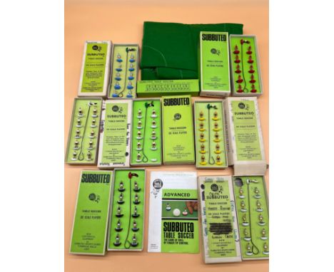 Vintage Subbuteo football teams, mat and score counters. [7 teams] 