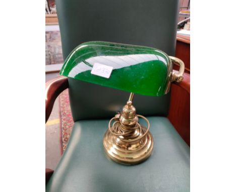 Green brass desk lamp