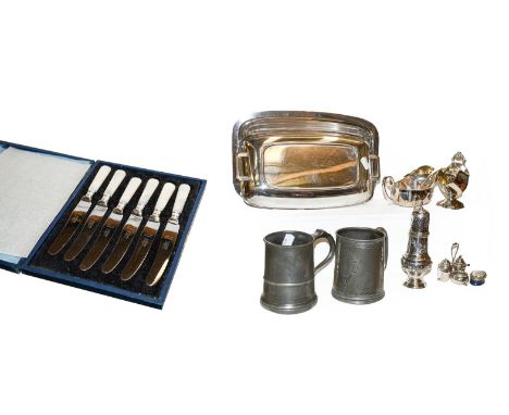 An Elizabeth II silver sauce boat and ladle by Barker Brothers Silver Ltd, Birmingham, 1957 and 1953 respectively, together w