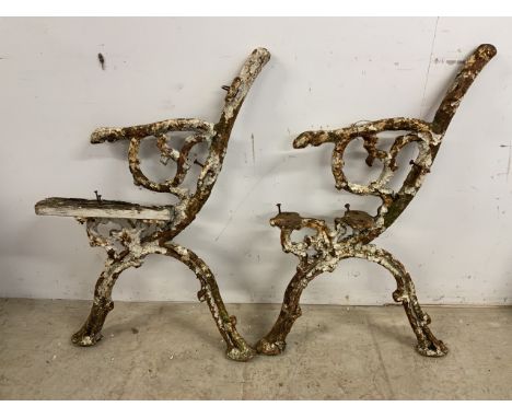 Coalbrookdale style bench ends. N.B these are not a pair.H:80cm