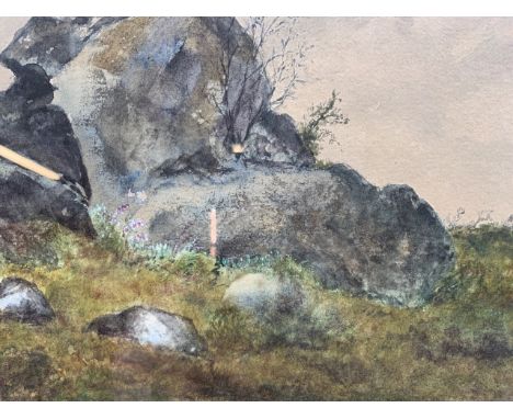 JOHN RADFORD (British) Watercolour on paper. A moorland track. Upperton, Buckland Morachorum.  W:32cm x H:22cm