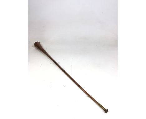 A copper hunting horn 115cm length 