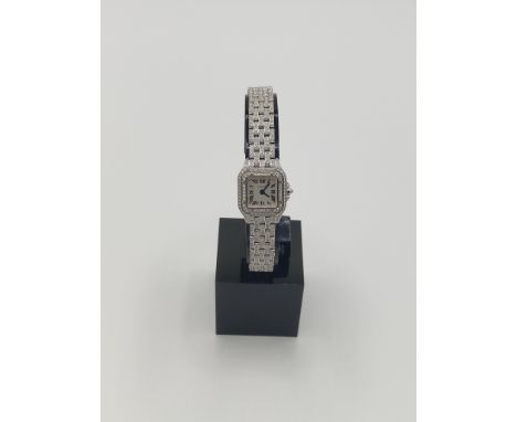 Cartier AU750 29656ZX Model: 4104 WatchCartier Diamond Set Demoiselle factory set 18ct white goldCartier PouchEngravings on r