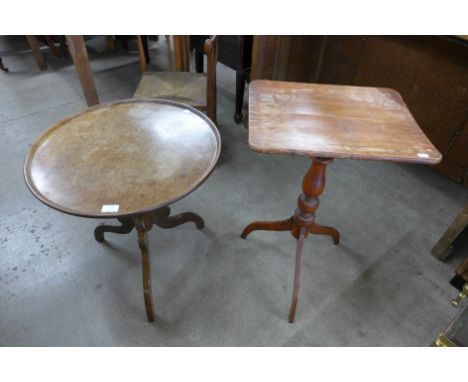 A George III mahogany dished topped tripod table and a Victorian mahogany tripod table