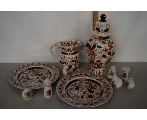 Quantity of Masons and Ashworth iron stone table wares together with a quantity of crested miniature china wares