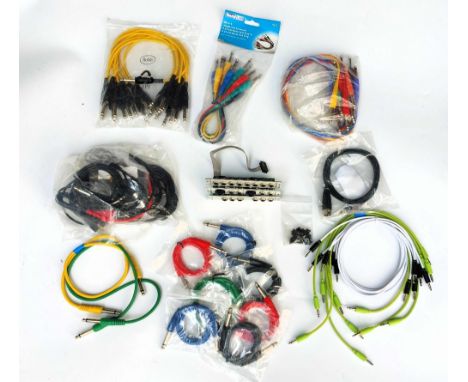 A Collection of Patch Cables and Modules for Modular Synthsisers including three Doepfer Modules: A114 Ring Mod, A181 Multipl