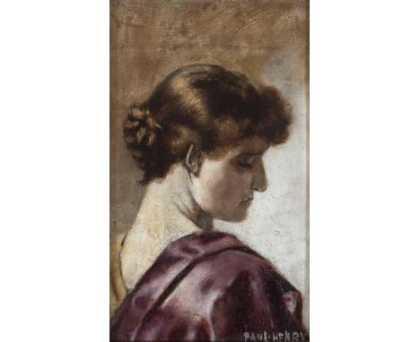 Paul Henry RHA (1877-1958)Portrait of a Lady (c.1910-14)Oil on canvas board, 22 x 13cm (8¾ x 5'')Signed; also inscribed on re