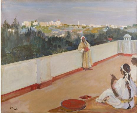 Sir John Lavery RA RSA RHA (1856-1941)Evening on the House Top, Tangier (1920)Oil on canvas, 63 x 76cm (24¾ x 30'')Signed; al