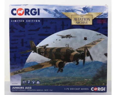 Corgi “The Aviation Archive” AA36908 Junkers Ju52 1:72 scale boxed diecast model, the model is in near mint condition appears