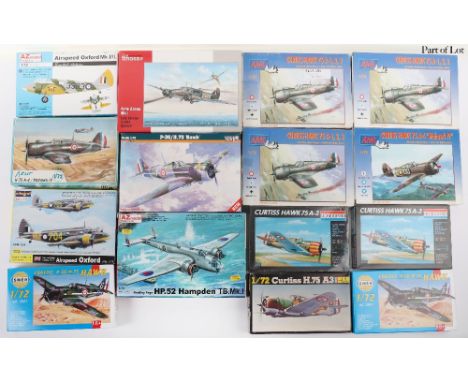 Twenty-seven 1:72 scale Propeller Fighter Aircraft model kits, sealed Minicraft PBM-5A Mariner with extra etched details, 5xV