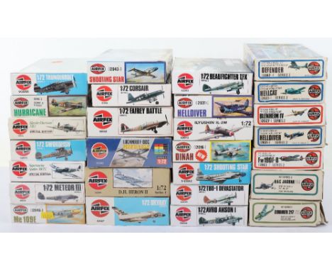 Thirty Airfix 1:72 scale model Aircraft kits, sealed Navy Firepower and Short Sunderland III, opened D-Day 60th anniversary g