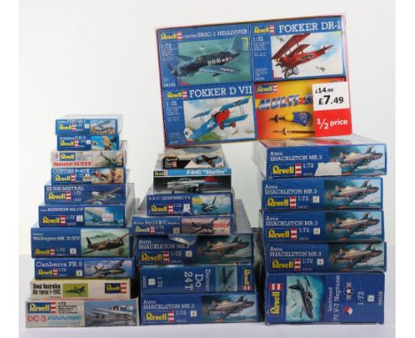 Twenty-three Revell 1:72 scale model Aircraft kits, Lockheed P2 V-7 Neptune, contents in sealed bags, 6xAvro Shackleton MR.3’