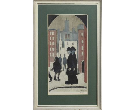 * LAURENCE STEPHEN LOWRY RBA RA (BRITISH 1887 - 1976),TWO BROTHERS offset lithograph on paper, signed in pencil image size 60