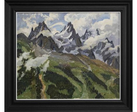 * FRANCIS WYNNE THOMAS (BRITISH 1907 - 1989),ALPINE LANDSCAPEoil on canvas, signedimage size 50cm x 60cm, overall size 64cm x