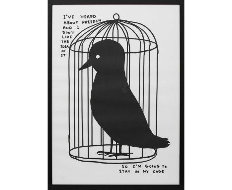 * DAVID SHRIGLEY OBE (SCOTTISH b. 1968),I'VE HEARD ABOUT FREEDOM limited edition lithograph printed on 200g Munken Lynx paper