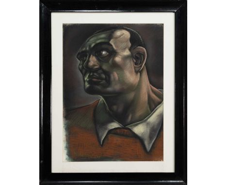 * PETER HOWSON OBE (SCOTTISH b. 1958),WITH A BACKWARD GLANCEpastel on paper, signed and dated '87, titled labels versoimage s