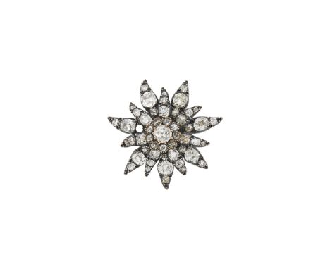 8 cushion-shaped old-mine cut diamonds ap. 2.00 cts., 7 cushion-shaped old-mine cut diamonds ap. .80 ct., small old-mine cut 