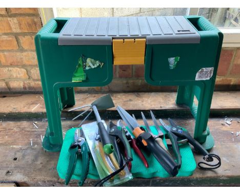 Garden Kneeler and Tools 
