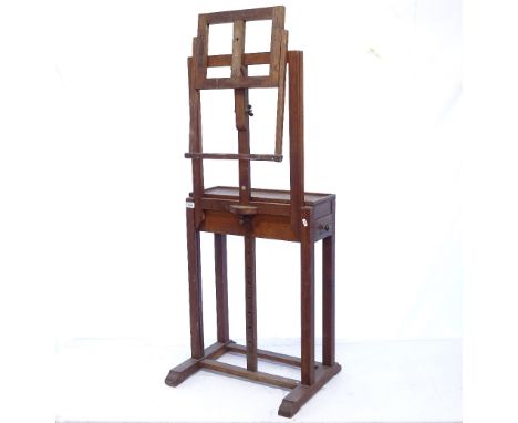 G Robertson &amp; Company, a Vintage oak adjustable artist's easel 