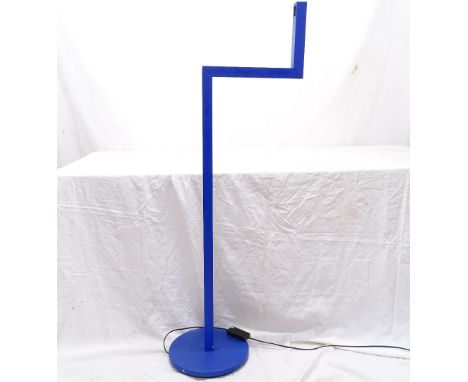 A Lirio blue painted standard lamp, H134cm 