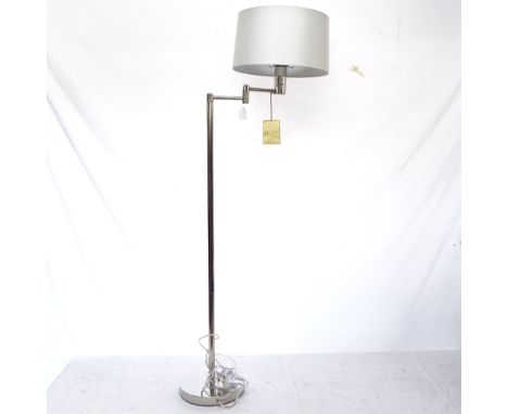 A new Ralph Lauren Home silvered-finish floor lamp, model no. 164358, height including shade 142cm 