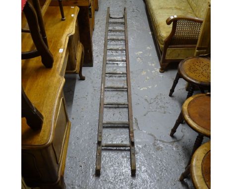 Beer &amp; Sons - a Vintage GPO painted pine ladder dated 1938, L275cm 