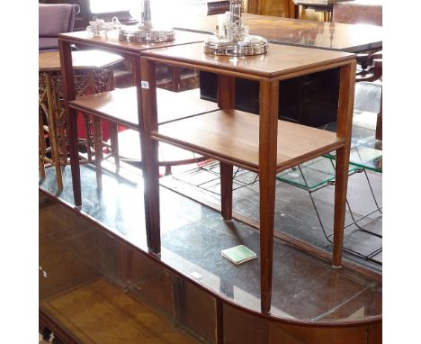 2 mid-century Danish design teak lamp/occasional tables, W51cm, H68cm 