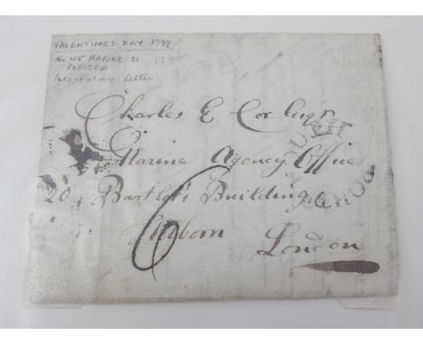 A collection of ten late 18th and early 19th century penny post letters, including examples from Portsmouth and London, one d