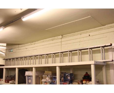 Aluminium double extending ladder.