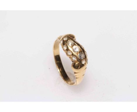 Yellow gold multi-stone ring (tests as 18 carat gold).