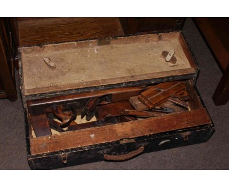 Trunk containing joinery tools.