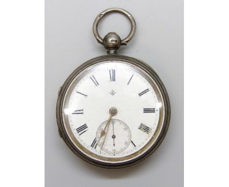 A silver cased pocket watch, Birmingham, 1893, R. Davenport, Ashby De La Zouch, a/f
