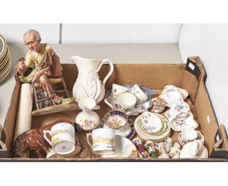 Miscellaneous ornamental ceramics, to include a German scale blue ground leaf shaped dish  As a lot in good condition