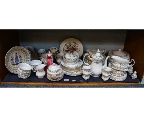 Royal Albert Brigadoon teaset, a Masons service, a Coalport figure, and a Quimper dish