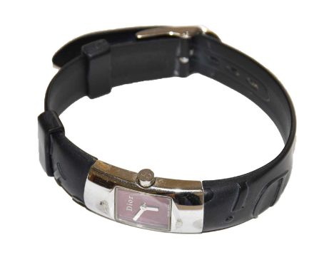 A lady's Dior steel and rubber wristwatch, &amp; Christian Dior box