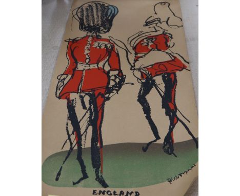 Felix Topolski 'England' lithograph, printed in colours published by Topolskis' Chronicle Limited 116 x 45.8cm, unframedCONDI