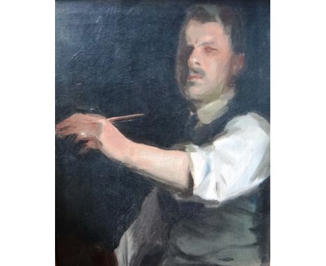 Douglas Stannus Gray (1890-1959), Self portrait of the artist, oil on canvas, 24cm x 19cm. DDS  Illustrated