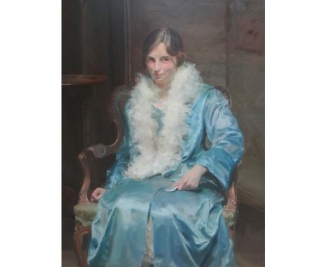 Douglas Stannus Gray (1890-1959), Portrait of Miss Kathleen Chambers, oil on canvas, 111cm x 85cm.  Illustrated
Exhibited: Sp